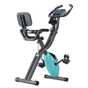 Merax Folding Exercise Bike, Stationary Bike with Magnetic Resistance and Oversize Seat, Indoor for $160