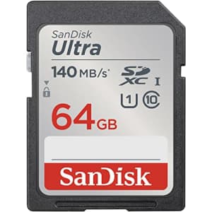 SanDisk 64GB Ultra SDXC UHS-I Memory Card - Up to 140MB/s, C10, U1, Full HD, SD Card - for $20 SanDisk 64GB Ultra SDXC UHS-I Memory Card - Up to 140MB/s, C10, U1, Full HD, SD Card - for $20