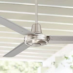 Casa Vieja 44" Plaza Modern Industrial Outdoor Ceiling Fan with Remote Control Brushed Nickel Damp Rated for for $130