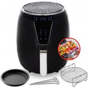 Aria 5-Quart Premium Digital Ceramic Air Fryer A/ Deluxe Accessory Set for $50 Aria 5-Quart Premium Digital Ceramic Air Fryer A/ Deluxe Accessory Set for $50