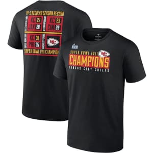 Fanatics Kansas City Chiefs LVII Champions Scoreboard Showcase T-Shirt for $12
