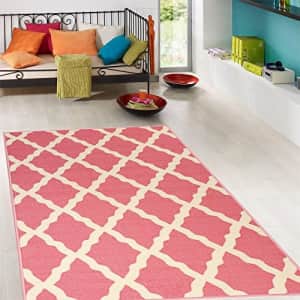 Ottomanson PNK7020-3X5 Trellis Rug, 3 Feet 3 Inch x 5 Feet, Pink Red for $30 Ottomanson PNK7020-3X5 Trellis Rug, 3 Feet 3 Inch x 5 Feet, Pink Red for $30