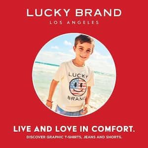 Lucky Brand Boys' Classic Fit Denim Shorts, 5-Pocket Style & Zipper Closure, Pacific Mid, 4 for $20