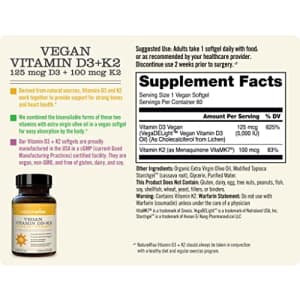NatureWise Vegan Vitamin D3 5000iu (125 mcg) + Vitamin K2 (100mcg VitaMK7) Healthy Muscle Function, for $19