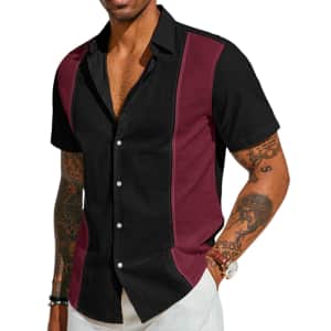 Men's Linen Short Sleeve Vintage Shirt for $13
