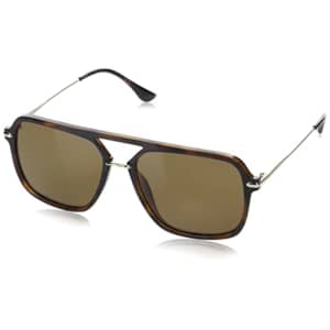Cole Haan Men's CH8019 Polarized Pilot Sunglasses, Tortoise, One Size for $38