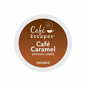 Cafe Escapes Caf Escapes Caf Caramel, Keurig Single-Serve K-Cup Pods, Flavored Coffee, 12 Count (Pack of 6) for $18