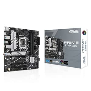ASUS Prime B760M-A D4 Intel B760 (LGA 1700)(13th and 12th Gen) mATX Motherboard, PCIe 4.0, 2xM.2 for $145