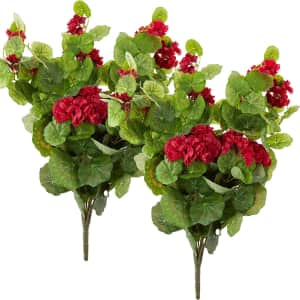 Nearly Natural 26" Geranium Artificial Plant 2-Pack for $39