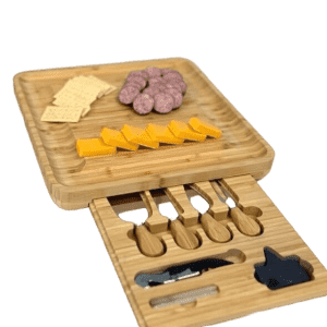 Bamboo Charcuterie & Cheese Board Set for $15