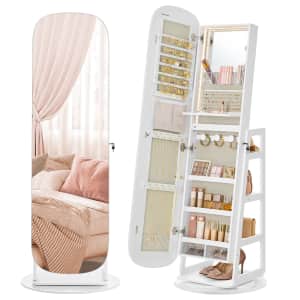 Songmics LED 360° Swivel Jewelry Cabinet with Mirror for $140 Songmics LED 360° Swivel Jewelry Cabinet with Mirror for $140