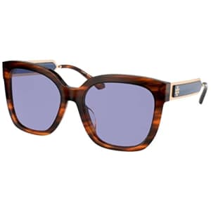 Tory Burch TY7161U Women's Sunglasses Dark Wood/Solid Blue 56 for $90