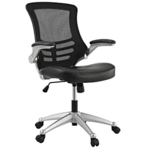 Modway Attainment Mesh Back and Vinyl Seat Modern Office Chair in Black for $181