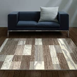 Superior Contemporary Patchwork Pattern Area Rug, Perfect Hardwood, Tile, or Carpet Cover, Ideal for $81
