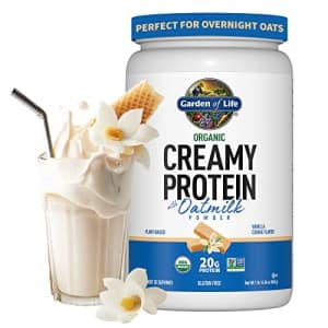 Garden of Life Creamy Vanilla Cookie Protein Powder + Oatmilk 20g Organic Vegan Plant Based for $33