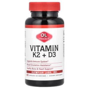 Olympian Labs Vitamin K2 + D3, 60 Servings, Supports Immune System, Bone and Heart Support, 60 for $15