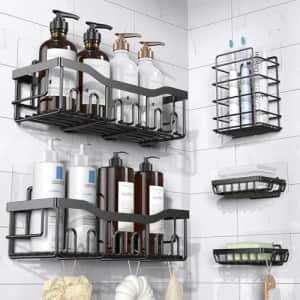 5-Piece Adhesive Shower Caddy Set: $17