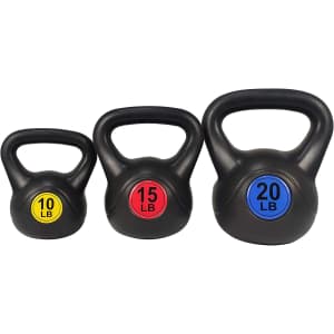 BalanceFrom Wide Grip Kettlebell Exercise Fitness Weight Set for $35