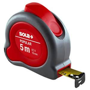 Sola 50024301" Popular PP 5" Tape Measure, Grey/Red, 5 m for $29