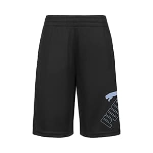 PUMA Boys' Amplified Essential Logo Athletic Shorts, Black, L for $24