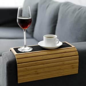 Nord Eagle Adjustable Bamboo Sofa Arm Tray for $20