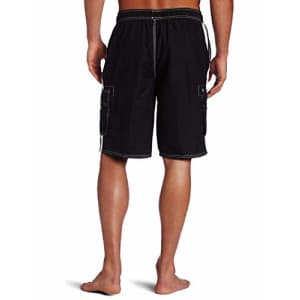 Kanu Surf Men's Barracuda Swim Trunks (Regular & Extended Sizes), Black, 2X for $20