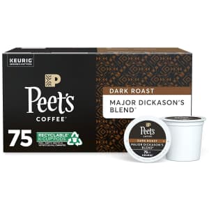 Peet's Coffee Major Dickason's Blend K-Cup Coffee Pod 75-Pack for $45