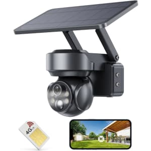 4G Cellular Solar Powered Security Camera for $44