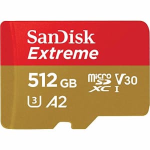 SanDisk 512GB Extreme UHS-I microSDXC Memory Card with SD Adapter, 160MB/s Read, 90MB/s Write, V30, for $87