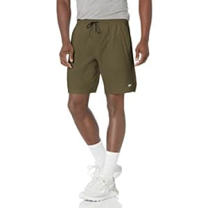 Reebok Men's Standard Workout Ready Woven Shorts, ARMGRN, XX-Large for $14