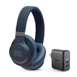 JBL Live 650 BT NC Over-Ear Noise Canceling Wireless Bluetooth Headphone Bundle with Anker for $140