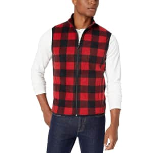 Amazon Essentials Men's Full-Zip Polar Fleece Vest for $7