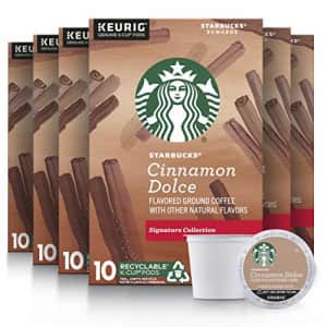Starbucks Flavored K-Cup Coffee Pods Cinnamon Dolce for Keurig Brewers (60 pods total), 10 Count for $37 Starbucks Flavored K-Cup Coffee Pods Cinnamon Dolce for Keurig Brewers (60 pods total), 10 Count for $37