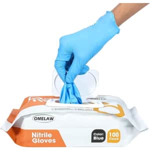 Omelaw Blue Nitrile Gloves 100 Pack From $8.99