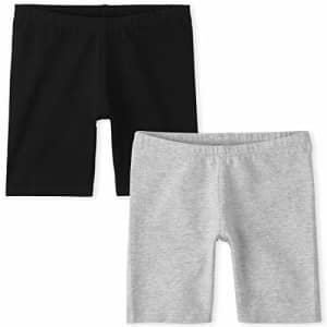 The Children's Place Girls' Solid Bike Shorts, Pack of Two, H/T Mist, XS (4) for $10