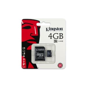 Kingston 4 GB microSDHC Class 4 Flash Memory Card SDC4/4GB for $13 Kingston 4 GB microSDHC Class 4 Flash Memory Card SDC4/4GB for $13