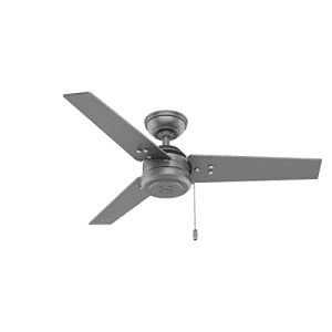 Hunter Cassius 44-inch Indoor/Outdoor Matte Silver Casual Ceiling Fan Without Light Kit, Includes for $100