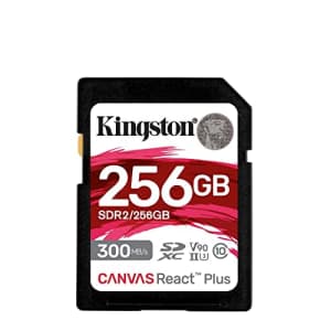 Kingston Canvas React Plus 256GB SD Card | SDXC UHS-II | 300R/260W U3 V90 | Full HD/4K/8K | for $194