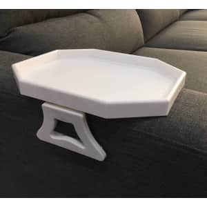 Sofa Arm Clip Table. You could use this to hold remotes... or a mountain of chips for your next football party.