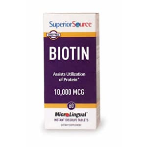 Superior Source Biotin 10000 mcg. Under The Tongue Quick Dissolve Sublingual Tablets, 60 Count, for $18