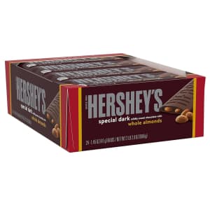 Hershey's Dark Chocolate with Almonds Bars 24-Pack for $23 via Sub & Save
