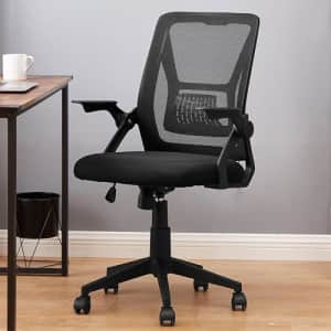 VECELO Mid-Back Swivel Ergonomic Office Chair with Adjustable Arms Mesh Lumbar Support for Computer for $63