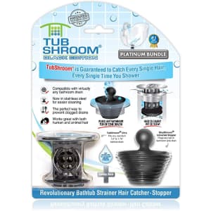 TubShroom Tub Drain Hair Catcher Combo Pack with Stopper for $12