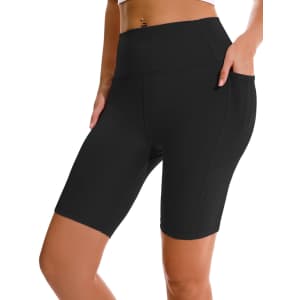Apexup Women's High Waist 8" Biker Shorts for $7