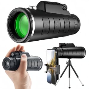 40x60 HD Monocular with Smartphone Adapter for $20