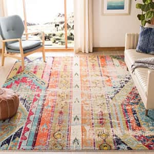 Safavieh Monaco Collection MNC222F Modern Bohemian Distressed Area Rug, 5' 1" x 7' 7", Multi for $96 Safavieh Monaco Collection MNC222F Modern Bohemian Distressed Area Rug, 5' 1" x 7' 7", Multi for $96