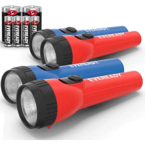 LED Flashlight by Eveready 4-Pack w/ Batteries for $19