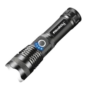 PIKnROLL T6 Rechargeable Tactical Flashlight for $11