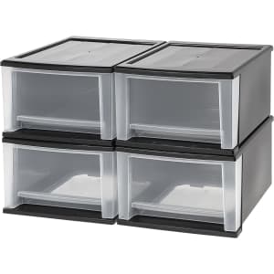IRIS 17-Quart Stackable Storage Drawers 4-Pack for $58