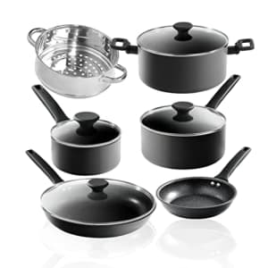 Granitestone Pro Premier Pots and Pans Set Nonstick, 10 Pc Hard Anodized Kitchen Cookware Set for $60